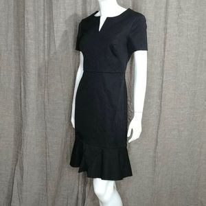 BANANA REPUBLIC Black Ruffle Hem Dress, Sz 4